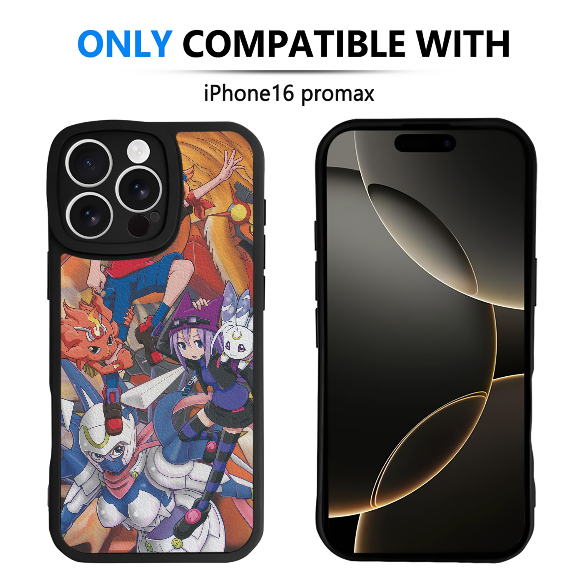 （画像用） Digimon デジタルモンスター/デジモン 【iPhone 16シリーズ対応】シリコンスマホケース（レザー調） 材質：シリコン